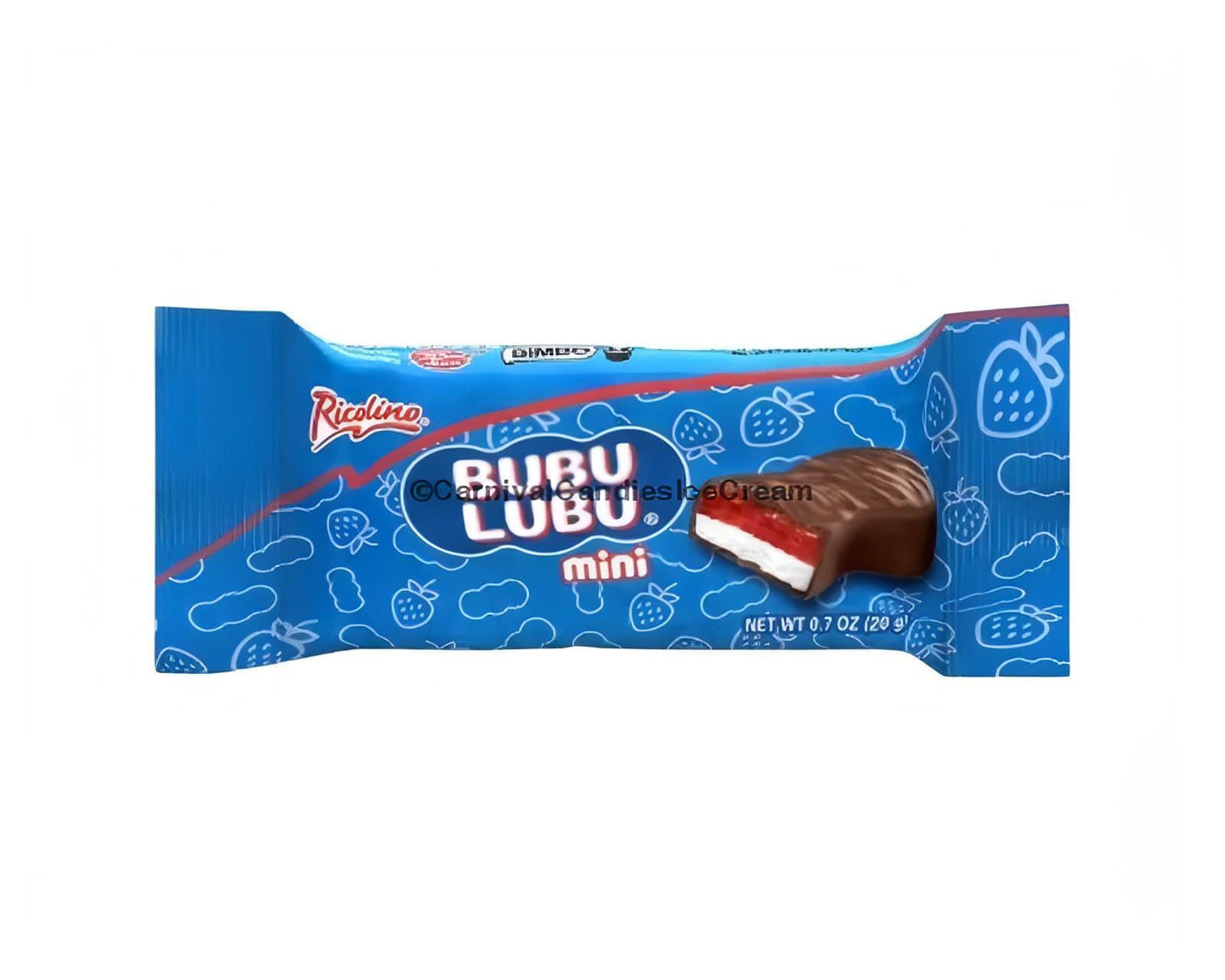 Ricolino Mini Bubu Lubu Chocolate Marshmallow packaging, a delicious Mexican candy treat.
