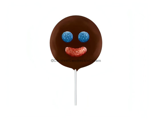 Ricolino Mini Paleta Payaso marshmallow lollipop with chocolate and gummies, perfect bulk Mexican candy treat.