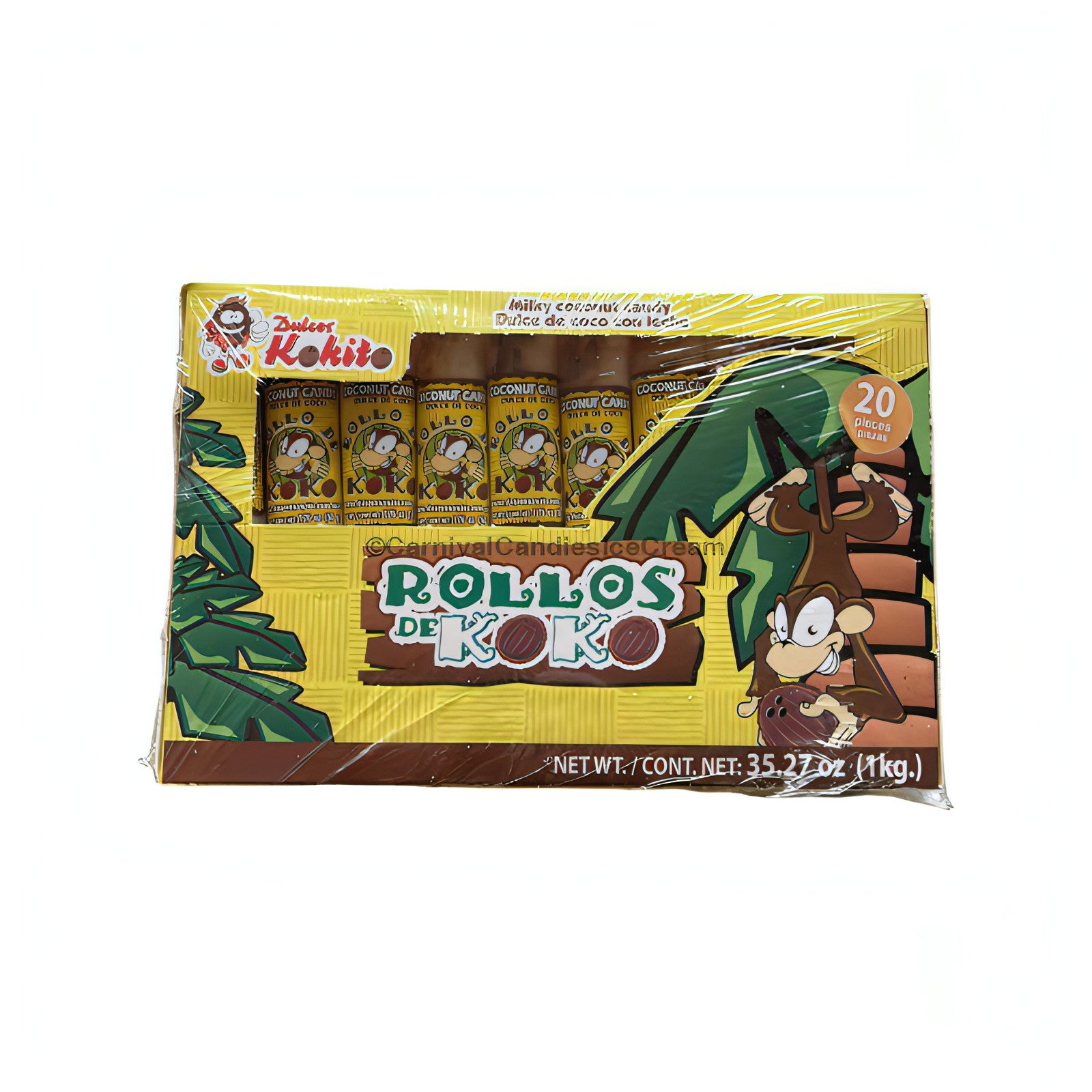 Rollos De Roko Coconut Candy (20 Count) - Bulk Mexican Candy – Carnival ...
