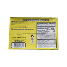 Back packaging of Rollos De Roko Coconut Candy with nutritional facts and ingredients list. Perfect for bulk Mexican candy lovers.