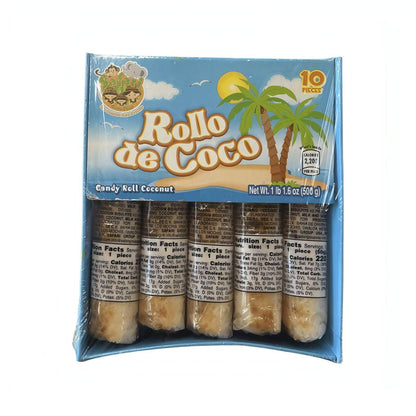 Safari Rollo De Coco Coconut Candy 10 Count, delicious Mexican candy bulk made from shredded coconut.