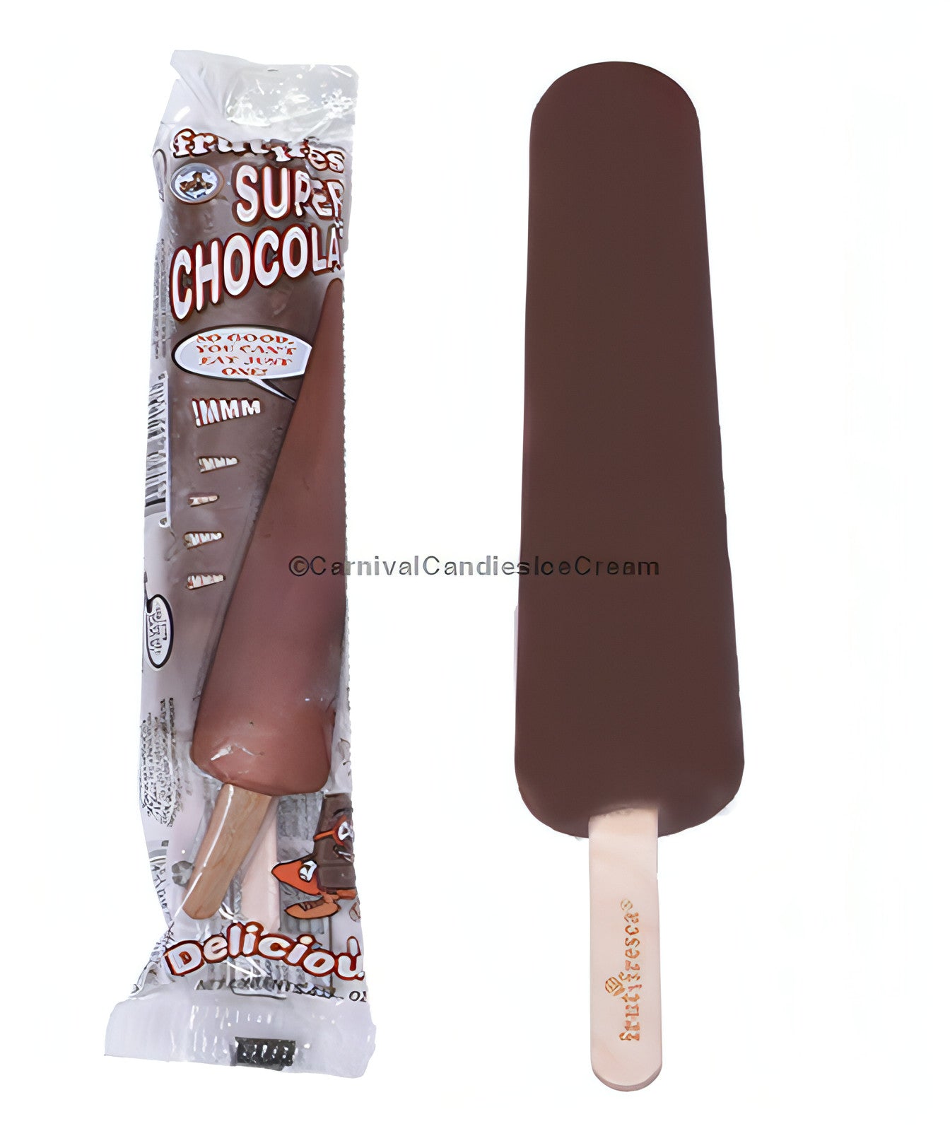 Super Pops Ice Cream Sticks in chocolate flavor, 12 count, perfect for bulk ice cream treats on-the-go.