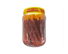 Tamanzela Mini Jabalina candy straws in a jar, hot and salted tamarindo treat, perfect for bulk Mexican candy lovers.