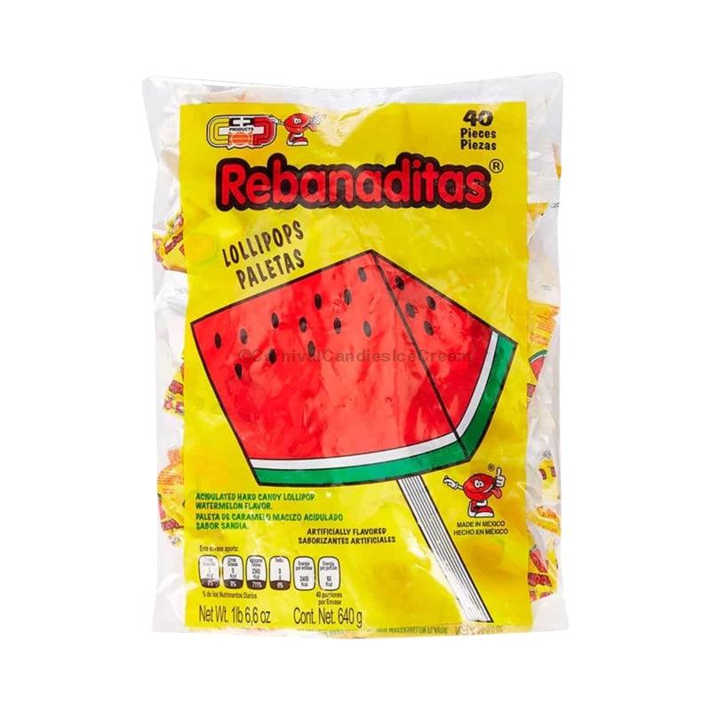 Vero Rebanaditas Watermelon No Chili Lollipop (40 Count) Flavor