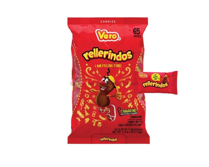 Vero Rellerindos Tamarindo Hard Candy (65 Count) Chamoy Flavor