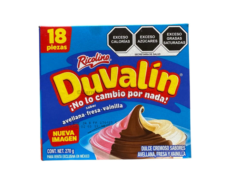 Ricolino Duvalin Hazelnut/Strawberry/Vanilla (18 Count) Vanilla Flavor